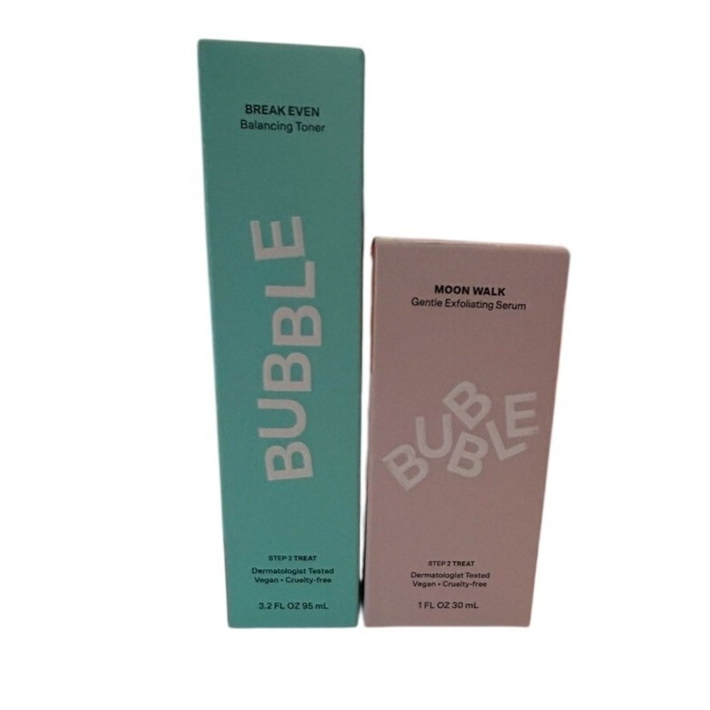 BUBBLE – Break Even Balancing Toner (3.2‎ fl oz) & Moon Walk Serum (1 fl oz) NIB